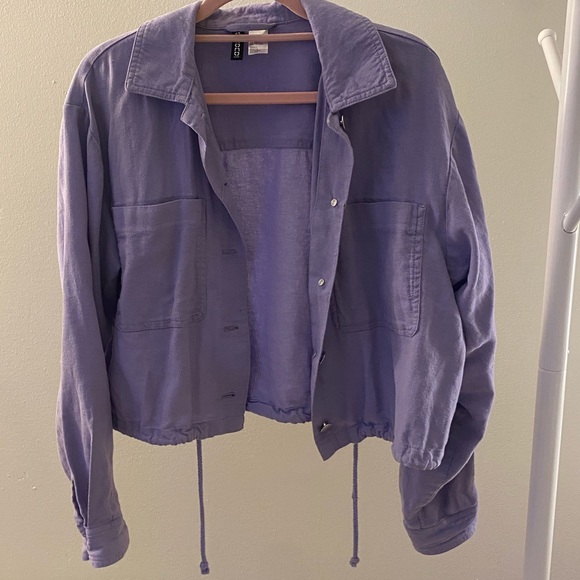 H&M Purple Drawstring Lightweight Jacket - Picture 3 of 7